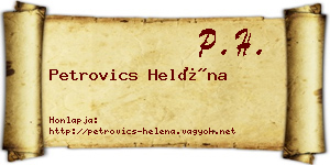 Petrovics Heléna névjegykártya